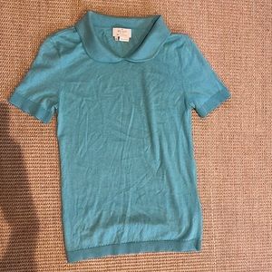 Kate Spade size XS blue silk and cotton collared shirt